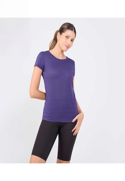 Camiseta Para Mujer Manga Corta Cuello Redondo Color Morado Marca Ostu #40092387
