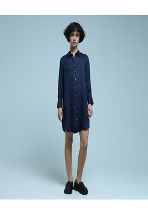 Vestido Para Mujer Manga Larga Color Azul  Marca Ostu #40170252