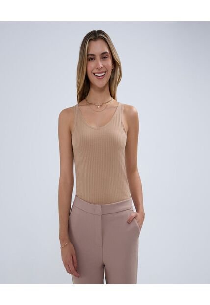 Camiseta Para Mujer Manga Sisa Color Beige Marca Ostu #40092234