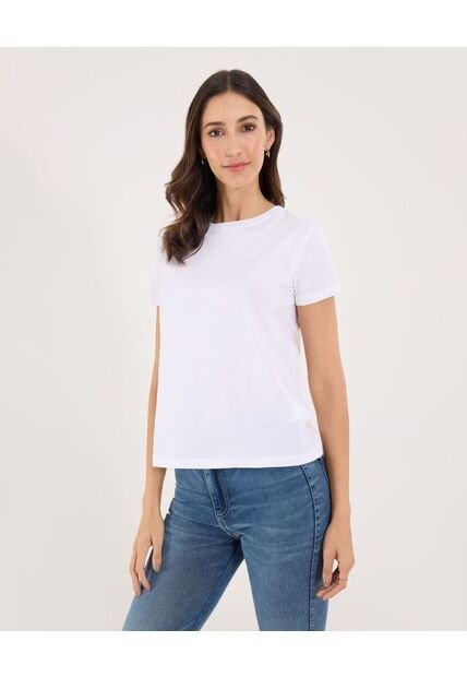 Camiseta Para Mujer Manga Corta Color Blanco Marca Ostu #40092193