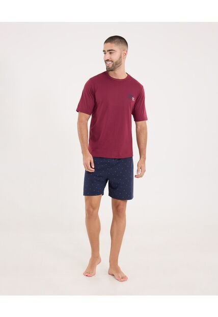 Pijama Para Hombre M/C P/C Color Fucsia Marca Ostu #60040202