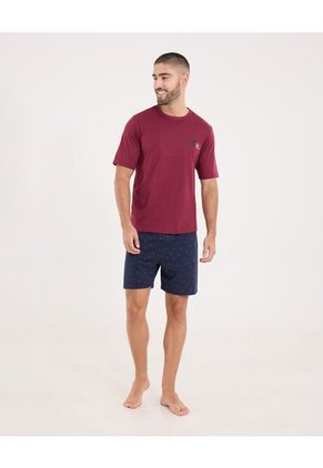 Pijama Para Hombre M/C P/C Color Fucsia Marca Ostu #60040202