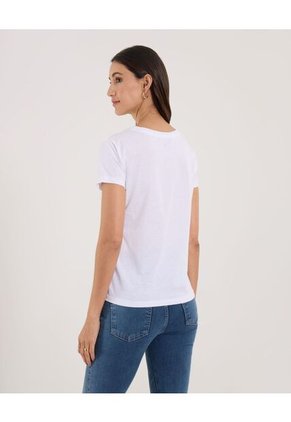 Camiseta Para Mujer Manga Corta Color Blanco Marca Ostu #40092193