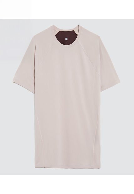 Camiseta Para Hombre Manga Corta Color Beige Marca Ostu #60091506