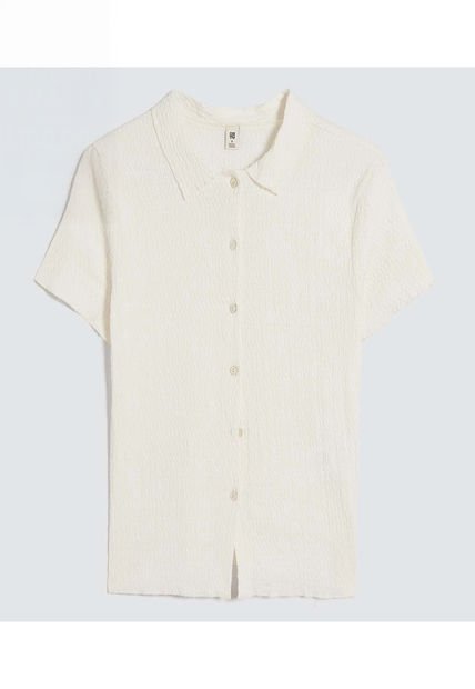 Blusa Para Mujer Manga Corta Color Crema Marca Ostu #40121130