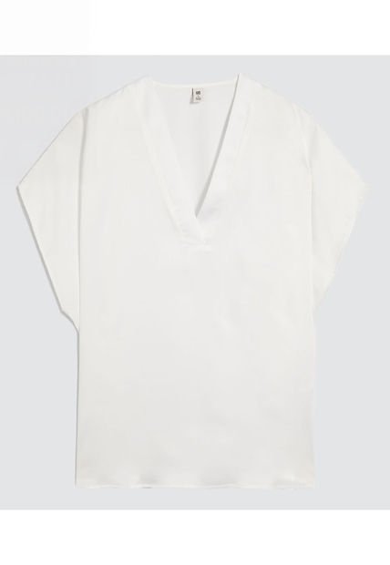 Blusa Para Mujer Manga Corta Color Blanco Marca Ostu #40121107