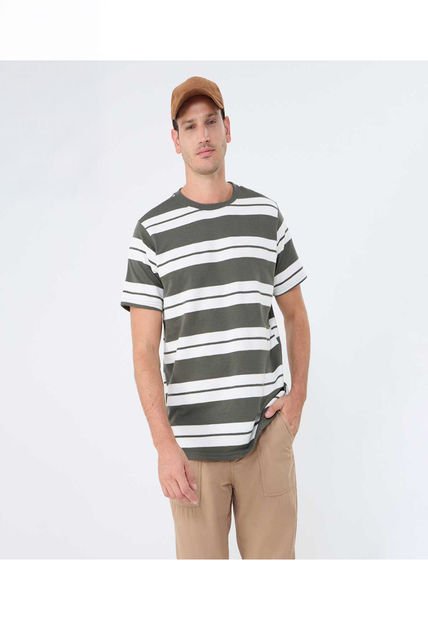 Camiseta Para Hombre Manga Corta Cuello Redondo Color Verde  Marca Ostu #60091423