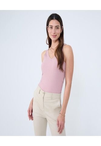 Camiseta Para Mujer Manga Sisa Cuello V Color Rosapastel Marca Ostu #40092430 Ostu