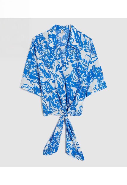 Blusa Para Mujer Manga Corta Color Azul Rey Marca Ostu #40121093