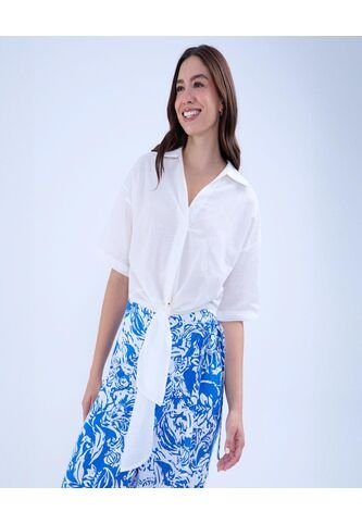 Blusa Para Mujer Manga Corta Color Crudo Marca Ostu #40121092 Ostu