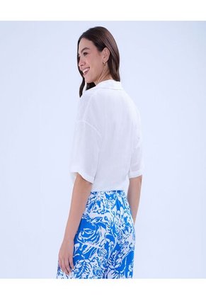 Blusa Para Mujer Manga Corta Color Crudo Marca Ostu #40121092