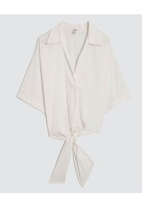 Blusa Para Mujer Manga Corta Color Crudo Marca Ostu #40121092