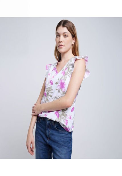 Blusa Para Mujer Manga Sisa Color Morado Marca Ostu #40120988