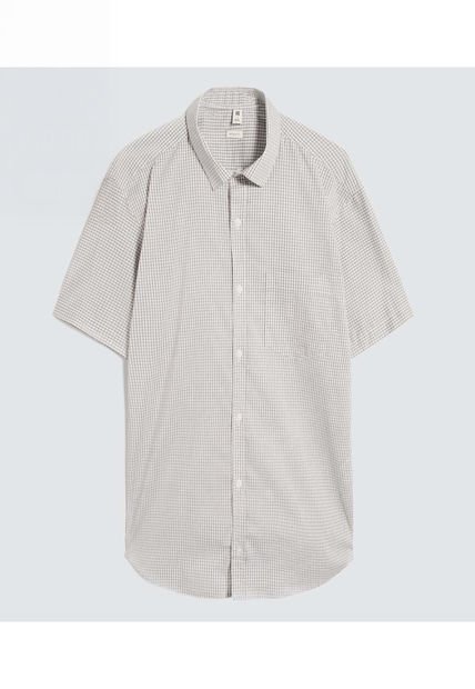 Camisa Para Hombre Manga Corta Con Bolsillo Cuello Casual M Color Gris  Marca Ostu #60010798