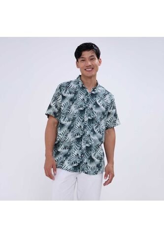 Camisa Para Hombre Manga Corta Sin Bolsillo Color Verde  Marca Ostu #60010757 Ostu