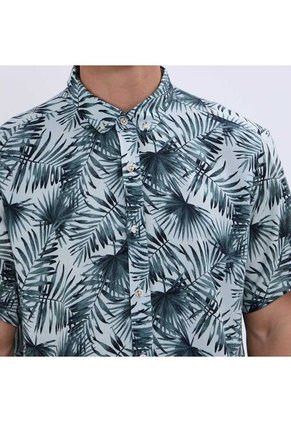 Camisa Para Hombre Manga Corta Sin Bolsillo Color Verde Marca Ostu #60010757