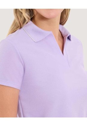 Polo Para Mujer Manga Corta Color Lila Marca Ostu #40110180