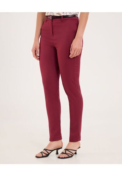Pantalón Para Mujer Chino Color Vino Marca Ostu #40070801
