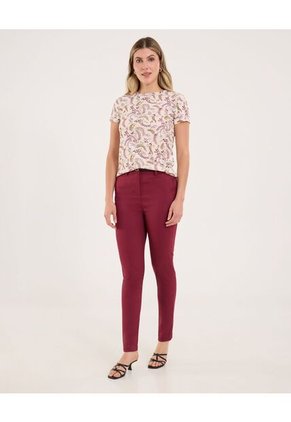 Pantalón Para Mujer Chino Color Vino Marca Ostu #40070801