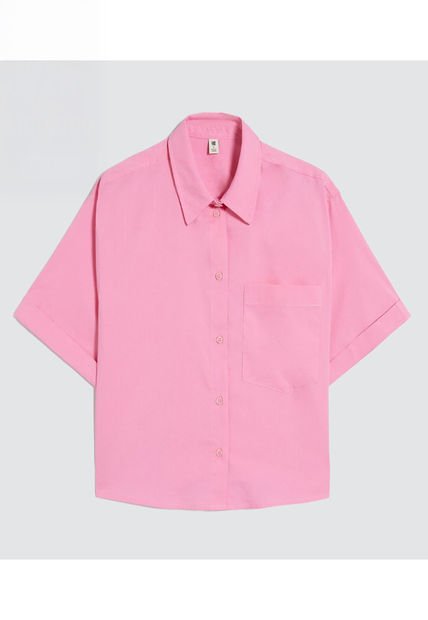 Camisa Para Mujer Manga Corta Color Rosado  Marca Ostu #40010286
