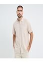 Camisa Para Hombre Manga Corta Con Bolsillo Cuello Button D Color Beige Marca Ostu #60010796 de Ostu