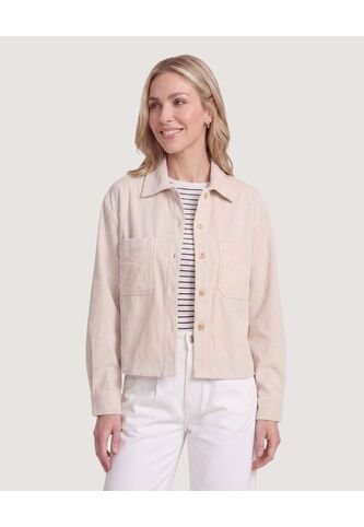 Chaqueta Sobrecamisa Pana  Para Mujer Beige Ostu Ostu