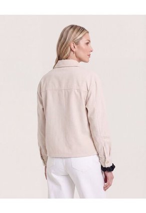 Chaqueta Sobrecamisa Pana  Para Mujer Beige Ostu