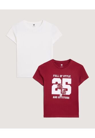 Camiseta Dúo Pack Manga Corta Para Niña  Infantil Niña Negro Ostu Ostu