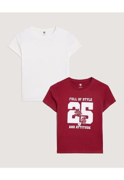 Camiseta Dúo Pack Manga Corta Para Niña  Infantil Niña Negro Ostu