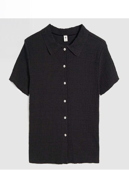 Blusa Para Mujer Manga Corta Color Negro Marca Ostu #40121128