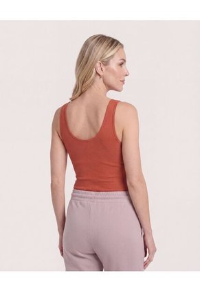 Body Manga Sisa Con Botones Frontales  Para Mujer Terracota Ostu