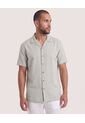 Camisa Resort De Manga Corta  Para Hombre Gris Ostu de Ostu