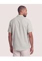 Camisa Resort De Manga Corta  Para Hombre Gris Ostu de Ostu