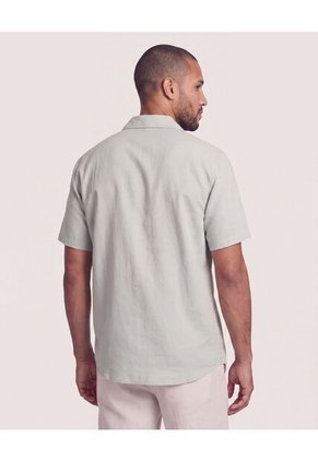 Camisa Resort De Manga Corta  Para Hombre Gris Ostu