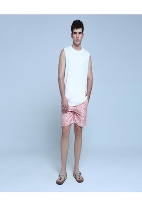 Ropa De Playa Para Hombre Pantaloneta De Baño Corta Color Rosado Marca Ostu #60270031