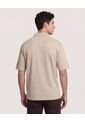Polo  Para Hombre Cuello Tejido Sin Bolsillo Color Beige Marca Ostu #60110880 de Ostu