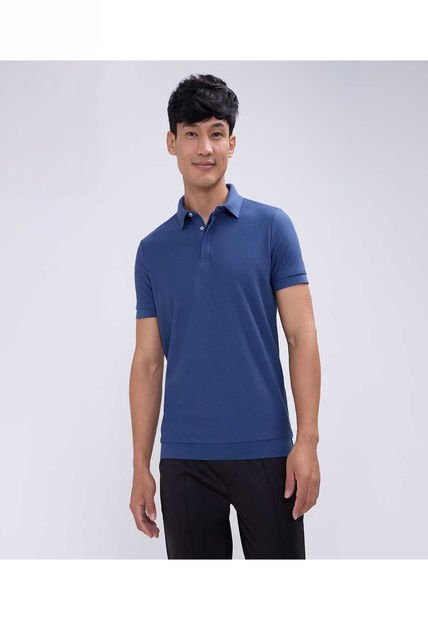 Polo Para Hombre Cuello Tejido Sin Bolsillo Color Azul  Marca Ostu #60110729