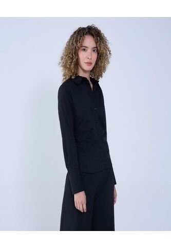 Camisa Para Mujer Manga Larga Color Negro Marca Ostu #40010278 Ostu