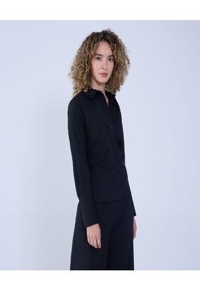 Camisa Para Mujer Manga Larga Color Negro Marca Ostu #40010278