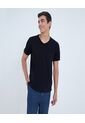 Camiseta Para Hombre Manga Corta Cuello V Color Negro Marca Ostu #60091591 de Ostu