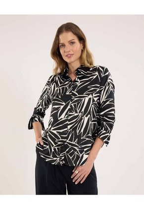 Camisa Para Mujer Manga Larga Color Negro Marca Ostu #40010323