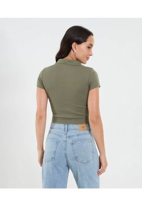 Polo Para Mujer Manga Corta Color Verde Marca Ostu #40110177