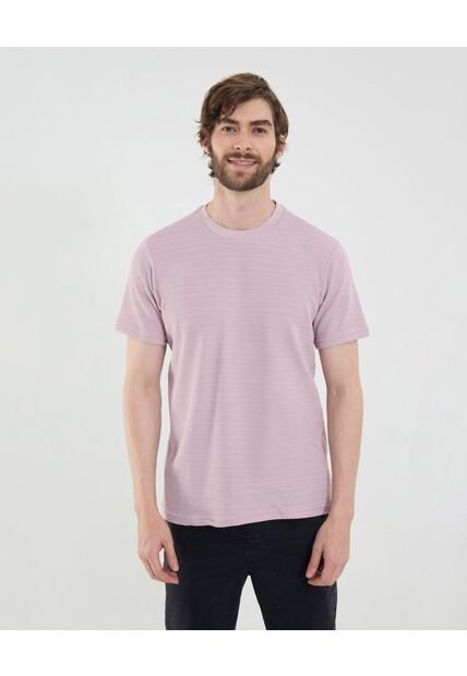 Camiseta Para Hombre Manga Corta Cuello Redondo Color Rosa Marca Ostu #60091687