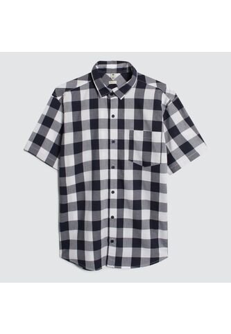 Camisa Para Hombre Manga Corta Con Bolsillo Color Azul  Marca Ostu #60010650 Ostu