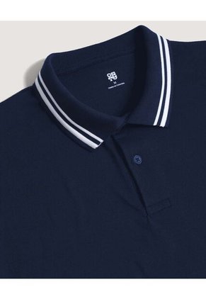 Polo  Para Hombre Cuello Tejido Sin Bolsillo Color Azul Marca Ostu #60110901