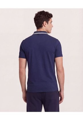 Polo  Para Hombre Cuello Tejido Sin Bolsillo Color Azul Marca Ostu #60110901