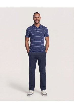 Polo  Para Hombre Cuello Tejido Con Bolsillo Color Azul Marca Ostu #60110899