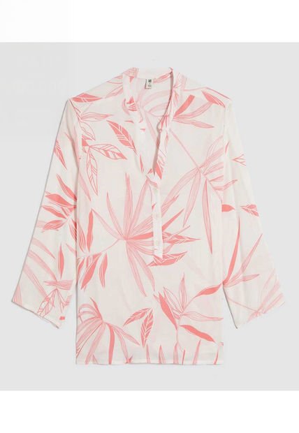 Blusa Para Mujer Manga 3/4 Color Coral Marca Ostu #40121122