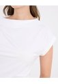Camiseta  Para Mujer Manga Corta Cuello Redondo Color Crudo Marca Ostu #40092785 de Ostu