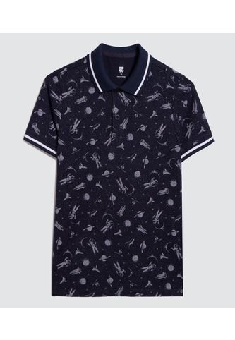 Polo Para Niño Manga Corta Color Azul  Marca Ostu #80110092 Ostu
